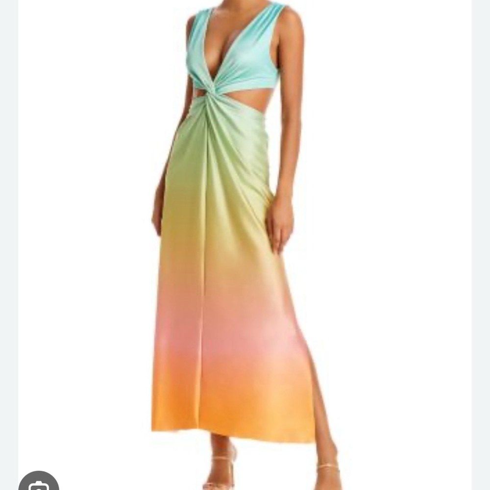 Baobab Rio Mia rainbow ombre print twist front maxi XS